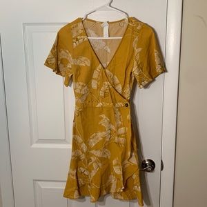 Yellow wrap mini dress from H&M